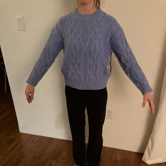 Light Blue Cableknit Sweater - Picture 10 of 10